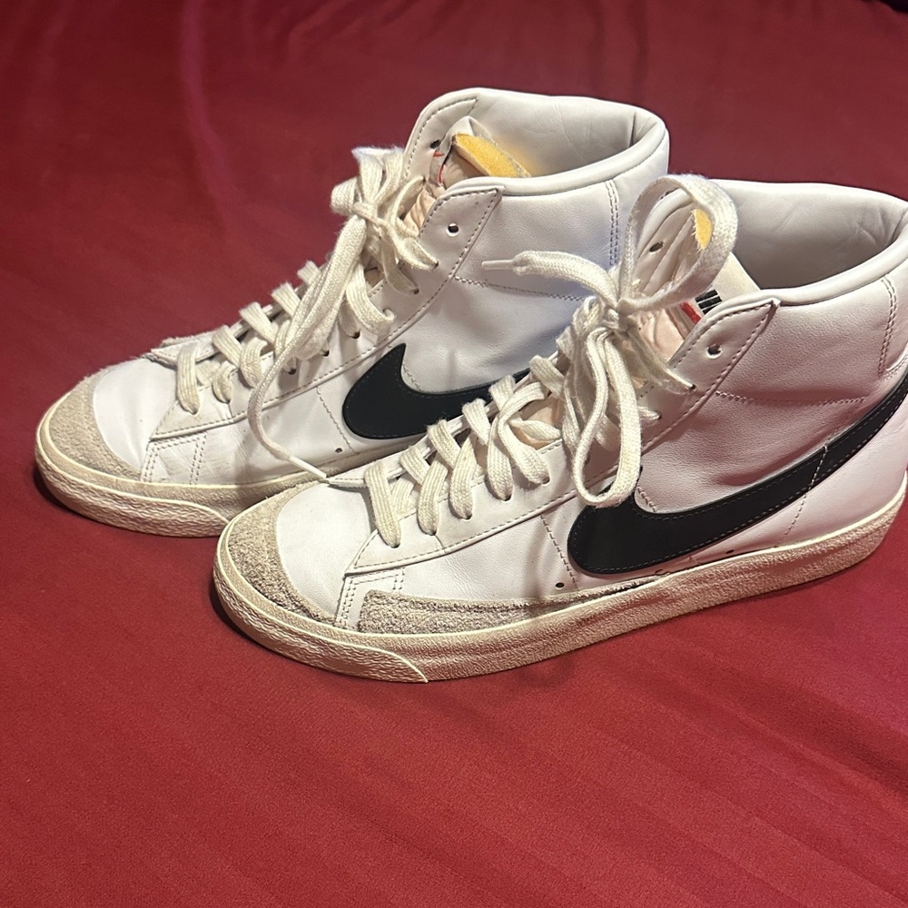 Nike White and Black High-Top Sneakers